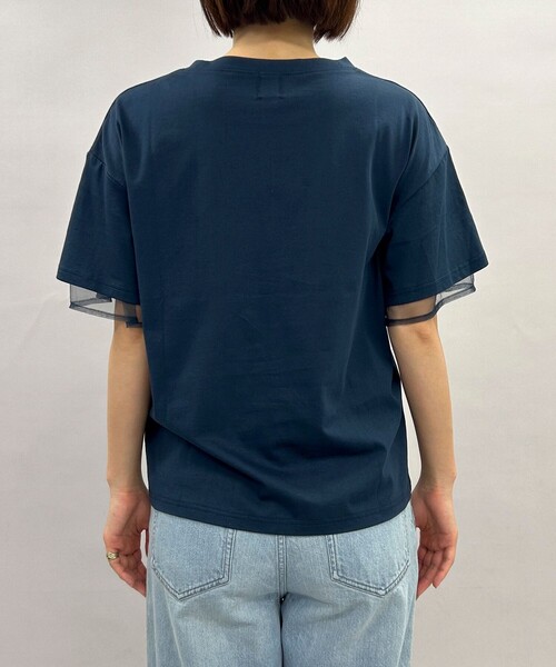 coen(コーエン)の「チュールレイヤーTシャツ(Tシャツ/カットソー・レディース・ホワイト/ネイビー/ブラック/ダークグレー・M/L)」の19枚目の写真