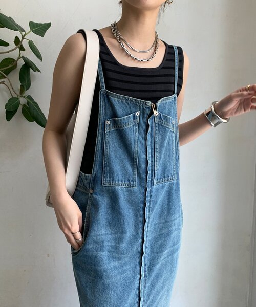 DouDou（ドゥドゥ）の「ボーダースクエアニットタンク（ニット/セーター・レディース・オフホワイト/グレー/ブラウン/ベージュ・FREE）」の3枚目の写真