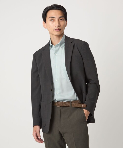 green label relaxing(グリーンレーベルリラクシング)の「エブリット CC パナマ ソリッド スナップ ボタンダウン 半袖 シャツ -接触冷感-(シャツ/ブラウス・メンズ・ターコイズブルー系/ライトグレー/ライム・L/XL/S/M)」の19枚目の写真