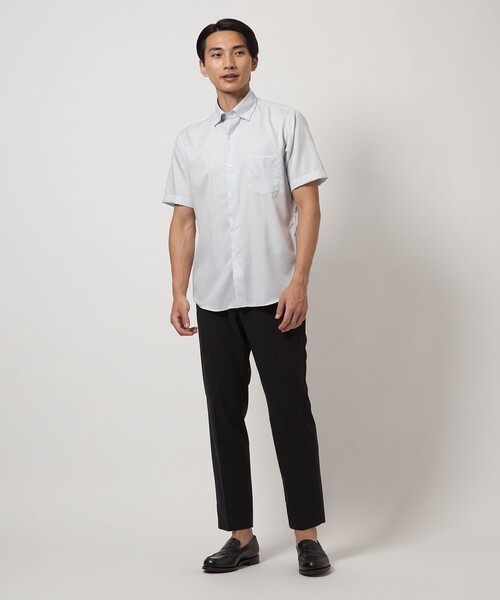 green label relaxing(グリーンレーベルリラクシング)の「エブリット CC パナマ ソリッド スナップ ボタンダウン 半袖 シャツ -接触冷感-(シャツ/ブラウス・メンズ・ターコイズブルー系/ライトグレー/ライム・L/XL/S/M)」の17枚目の写真