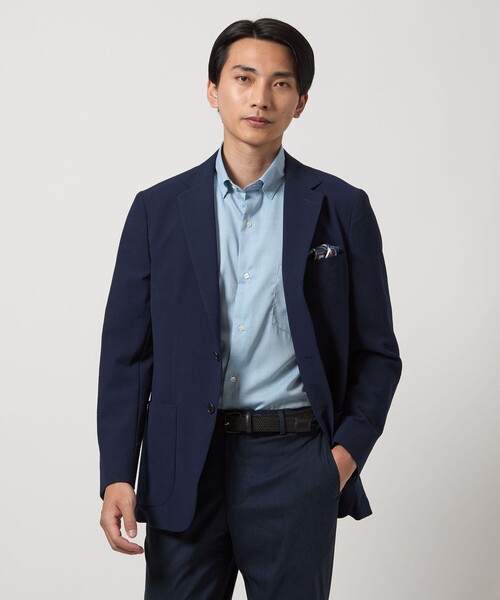 green label relaxing(グリーンレーベルリラクシング)の「エブリット CC パナマ ソリッド スナップ ボタンダウン 半袖 シャツ -接触冷感-(シャツ/ブラウス・メンズ・ターコイズブルー系/ライトグレー/ライム・L/XL/S/M)」の13枚目の写真