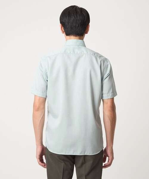 green label relaxing(グリーンレーベルリラクシング)の「エブリット CC パナマ ソリッド スナップ ボタンダウン 半袖 シャツ -接触冷感-(シャツ/ブラウス・メンズ・ターコイズブルー系/ライトグレー/ライム・L/XL/S/M)」の9枚目の写真