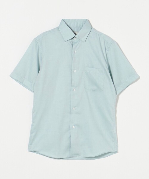 green label relaxing(グリーンレーベルリラクシング)の「エブリット CC パナマ ソリッド スナップ ボタンダウン 半袖 シャツ -接触冷感-(シャツ/ブラウス・メンズ・ターコイズブルー系/ライトグレー/ライム・L/XL/S/M)」の7枚目の写真