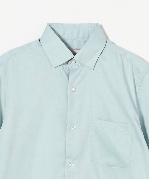 green label relaxing(グリーンレーベルリラクシング)の「エブリット CC パナマ ソリッド スナップ ボタンダウン 半袖 シャツ -接触冷感-(シャツ/ブラウス・メンズ・ターコイズブルー系/ライトグレー/ライム・L/XL/S/M)」の5枚目の写真