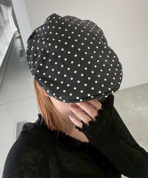 WEGO(ウィゴー)の「WEGO/ドットハンチング(ハンチング/ベレー帽・レディース・ホワイト/ブラック・FREE)」の2枚目の写真