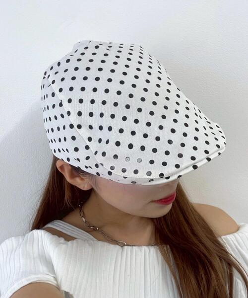 WEGO(ウィゴー)の「WEGO/ドットハンチング(ハンチング/ベレー帽・レディース・ホワイト/ブラック・FREE)」の4枚目の写真