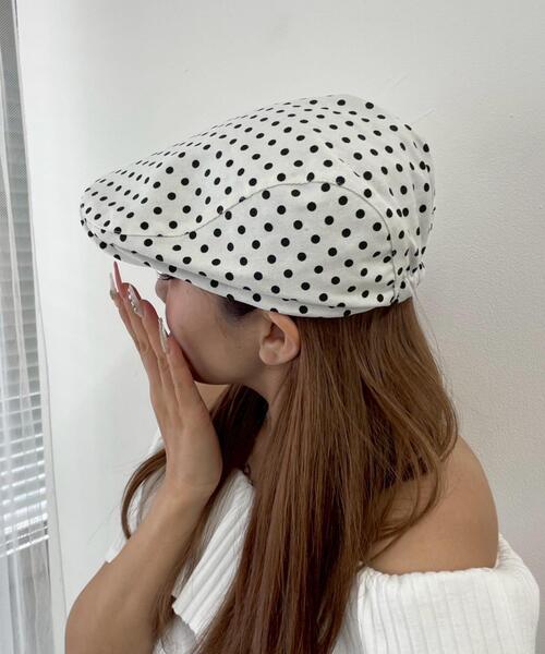 WEGO(ウィゴー)の「WEGO/ドットハンチング(ハンチング/ベレー帽・レディース・ホワイト/ブラック・FREE)」の5枚目の写真