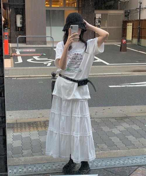 Doula Doula(ドゥーラドゥーラ)の「イラストプリントTシャツ(Tシャツ/カットソー・レディース・グレー/ホワイト・FREE)」の16枚目の写真