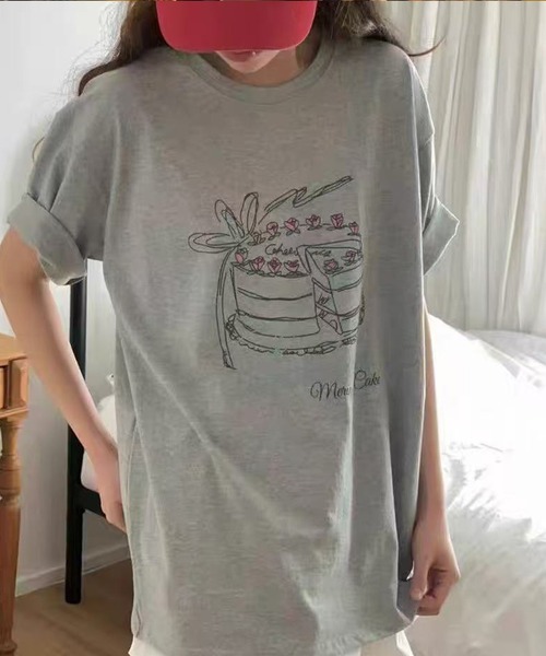 Doula Doula(ドゥーラドゥーラ)の「イラストプリントTシャツ(Tシャツ/カットソー・レディース・グレー/ホワイト・FREE)」の20枚目の写真