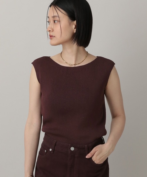 A part by(アパートバイ)の「ラメリブニットフレンチスリーブ(ニット/セーター・レディース・ボルドー/ライトグレー/ホワイト系その他5・FREE)」の4枚目の写真