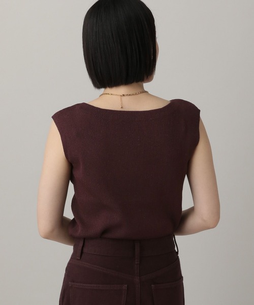 A part by(アパートバイ)の「ラメリブニットフレンチスリーブ(ニット/セーター・レディース・ボルドー/ライトグレー/ホワイト系その他5・FREE)」の6枚目の写真