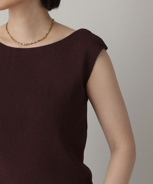 A part by(アパートバイ)の「ラメリブニットフレンチスリーブ(ニット/セーター・レディース・ボルドー/ライトグレー/ホワイト系その他5・FREE)」の16枚目の写真