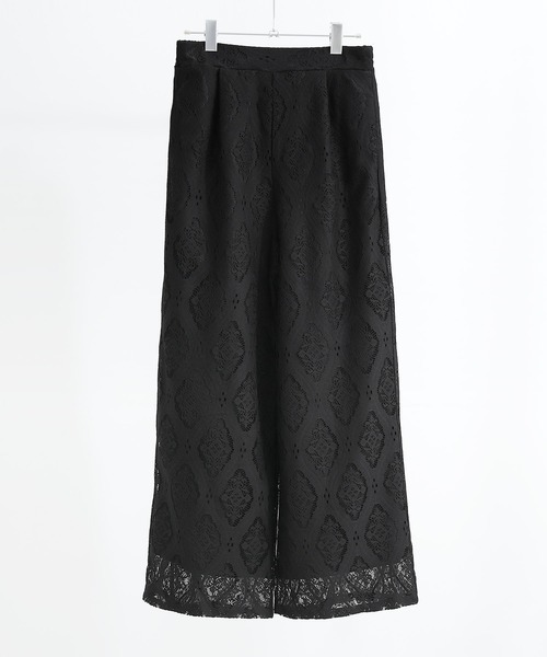 Fashion Letter(ファッションレター)の「SET UP可能 ラッセルレース イージーパンツ(その他パンツ・レディース・ブラック/アイボリー・M)」の21枚目の写真