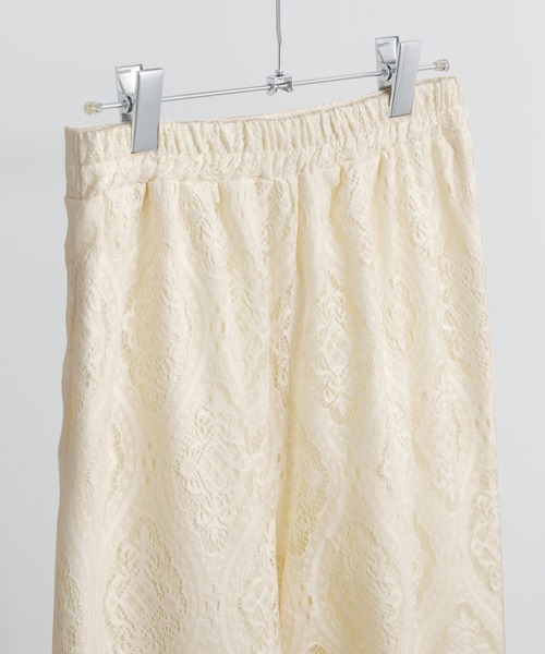 Fashion Letter(ファッションレター)の「SET UP可能 ラッセルレース イージーパンツ(その他パンツ・レディース・ブラック/アイボリー・M)」の3枚目の写真