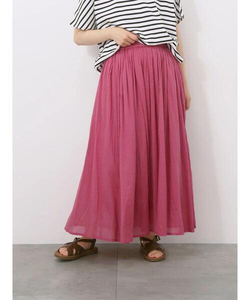 Samansa Mos2 blue（サマンサモスモスブルー）の「【Made in India】ボイルギャザースカート（スカート・レディース・プラム/ブルー/ターコイズブルー/ブラック・F）」の5枚目の写真