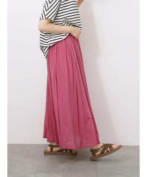 Samansa Mos2 blue（サマンサモスモスブルー）の「【Made in India】ボイルギャザースカート（スカート・レディース・プラム/ブルー/ターコイズブルー/ブラック・F）」の6枚目の写真