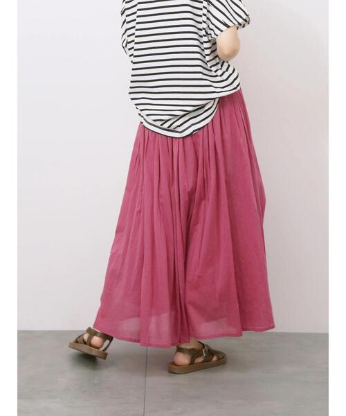 Samansa Mos2 blue（サマンサモスモスブルー）の「【Made in India】ボイルギャザースカート（スカート・レディース・プラム/ブルー/ターコイズブルー/ブラック・F）」の7枚目の写真