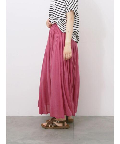 Samansa Mos2 blue（サマンサモスモスブルー）の「【Made in India】ボイルギャザースカート（スカート・レディース・プラム/ブルー/ターコイズブルー/ブラック・F）」の8枚目の写真