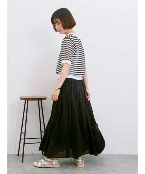 Samansa Mos2 blue（サマンサモスモスブルー）の「【Made in India】ボイルギャザースカート（スカート・レディース・プラム/ブルー/ターコイズブルー/ブラック・F）」の22枚目の写真