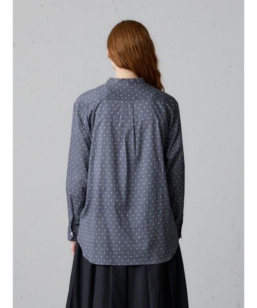 MidiUmi(ミディウミ)の「MidiUmi ドット柄バンドカラーシャツ(シャツ/ブラウス・レディース・ブラック/ブラウン/グレー・FREE)」の10枚目の写真