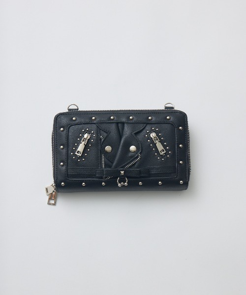 AVENCHUMU（アバンチュウム）の「Biker jacket-like wallet bag（ショルダーバッグ・レディース・ベビーピンク/ブラック/ピンク・FREE）」の9枚目の写真