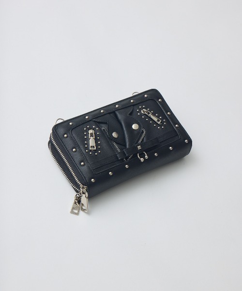AVENCHUMU（アバンチュウム）の「Biker jacket-like wallet bag（ショルダーバッグ・レディース・ベビーピンク/ブラック/ピンク・FREE）」の11枚目の写真