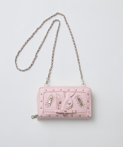 AVENCHUMU（アバンチュウム）の「Biker jacket-like wallet bag（ショルダーバッグ・レディース・ベビーピンク/ブラック/ピンク・FREE）」の16枚目の写真