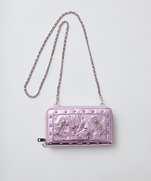AVENCHUMU（アバンチュウム）の「Biker jacket-like wallet bag（ショルダーバッグ・レディース・ベビーピンク/ブラック/ピンク・FREE）」の19枚目の写真
