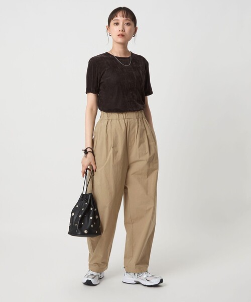 green label relaxing（グリーンレーベルリラクシング）の「［size SHORTあり］イージー カーブ パンツ 2（その他パンツ・レディース・オリーブ/ベージュ/ダークグレー・SHORT/38/36）」の6枚目の写真