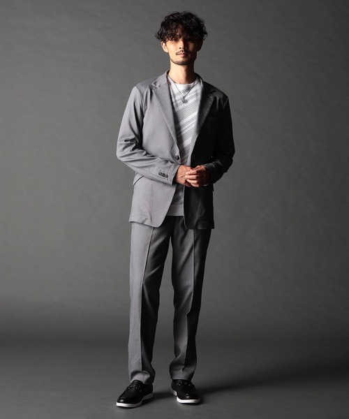 NICOLE CLUB FOR MEN（ニコルクラブフォーメン）の「ヘリンボンハイストレッチセットアップパンツ（その他パンツ・メンズ・ネイビー/チャコール/ブラック・MEDIUM/LARGE/X-LARGE/SMALL）」の15枚目の写真