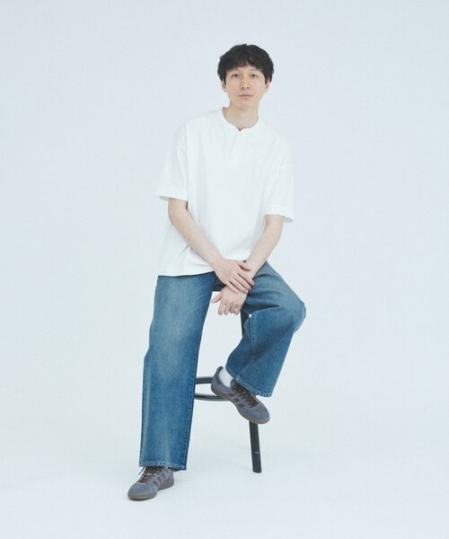 Healthknit(ヘルスニット)の「Healthknit / ヘルスニット 別注 ヘンリー ネック Tシャツ(Tシャツ/カットソー・メンズ・ホワイト/グレー/ブラック/オリーブ・MEDIUM/LARGE)」の9枚目の写真