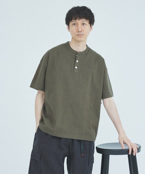 Healthknit(ヘルスニット)の「Healthknit / ヘルスニット 別注 ヘンリー ネック Tシャツ(Tシャツ/カットソー・メンズ・ホワイト/グレー/ブラック/オリーブ・MEDIUM/LARGE)」の11枚目の写真