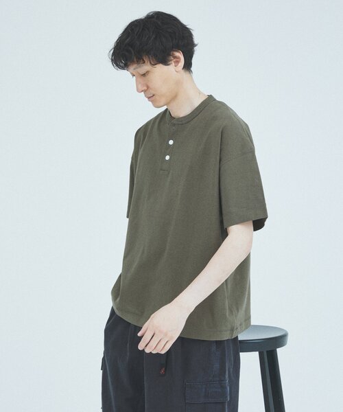 Healthknit(ヘルスニット)の「Healthknit / ヘルスニット 別注 ヘンリー ネック Tシャツ(Tシャツ/カットソー・メンズ・ホワイト/グレー/ブラック/オリーブ・MEDIUM/LARGE)」の12枚目の写真