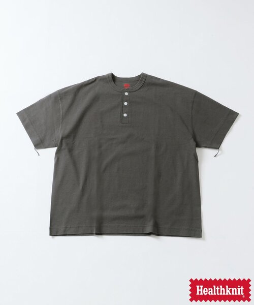 Healthknit(ヘルスニット)の「Healthknit / ヘルスニット 別注 ヘンリー ネック Tシャツ(Tシャツ/カットソー・メンズ・ホワイト/グレー/ブラック/オリーブ・MEDIUM/LARGE)」の19枚目の写真