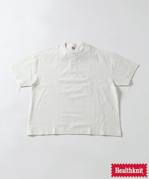 Healthknit(ヘルスニット)の「Healthknit / ヘルスニット 別注 ヘンリー ネック Tシャツ(Tシャツ/カットソー・メンズ・ホワイト/グレー/ブラック/オリーブ・MEDIUM/LARGE)」の20枚目の写真