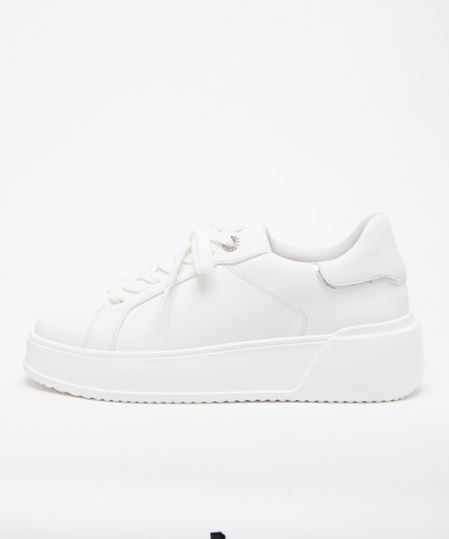 JELLY BEANS（ジェリービーンズ）の「レースアップふわさらスニーカー(204-55106)JELLY BEANS(ジェリービーンズ)（スニーカー・レディース・ホワイト/ブラック・S/M/L/LL）」の5枚目の写真