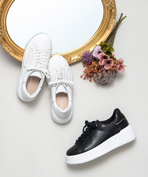 JELLY BEANS（ジェリービーンズ）の「レースアップふわさらスニーカー(204-55106)JELLY BEANS(ジェリービーンズ)（スニーカー・レディース・ホワイト/ブラック・S/M/L/LL）」の10枚目の写真