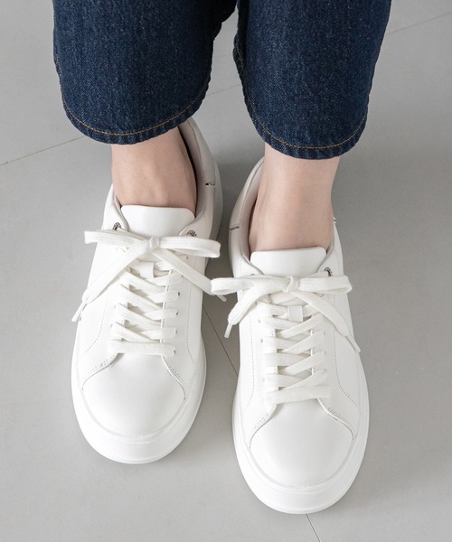 JELLY BEANS（ジェリービーンズ）の「レースアップふわさらスニーカー(204-55106)JELLY BEANS(ジェリービーンズ)（スニーカー・レディース・ホワイト/ブラック・S/M/L/LL）」の11枚目の写真