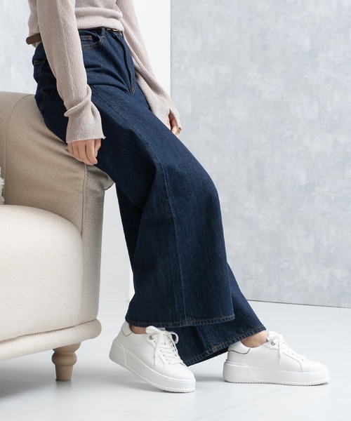 JELLY BEANS（ジェリービーンズ）の「レースアップふわさらスニーカー(204-55106)JELLY BEANS(ジェリービーンズ)（スニーカー・レディース・ホワイト/ブラック・S/M/L/LL）」の12枚目の写真