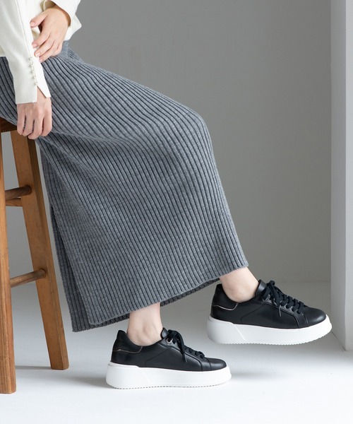 JELLY BEANS（ジェリービーンズ）の「レースアップふわさらスニーカー(204-55106)JELLY BEANS(ジェリービーンズ)（スニーカー・レディース・ホワイト/ブラック・S/M/L/LL）」の15枚目の写真