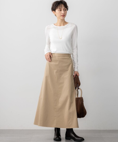 23区　カットソー 洗える】ストレッチジョーゼット レイヤー カットソー