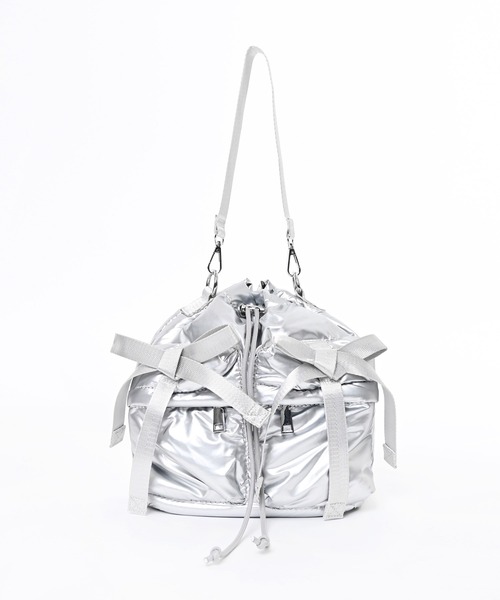 Narcissus（ナルシス）の「【2WAY】リボンショルダーバッグ　ハンドバッグ（ショルダーバッグ・レディース・シルバー/ブラック・FREE）」の2枚目の写真