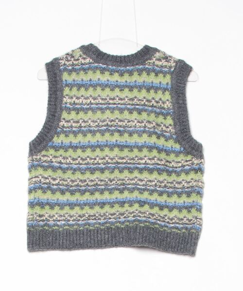 LE GLAZIK(ルグラジック)の「LE GLAZIK/ル グラジック クルーネックニットベスト CREW NECK KNIT VEST LG-D0114 SJQ(ベスト・レディース・アイボリー/グリーン・36)」の3枚目の写真