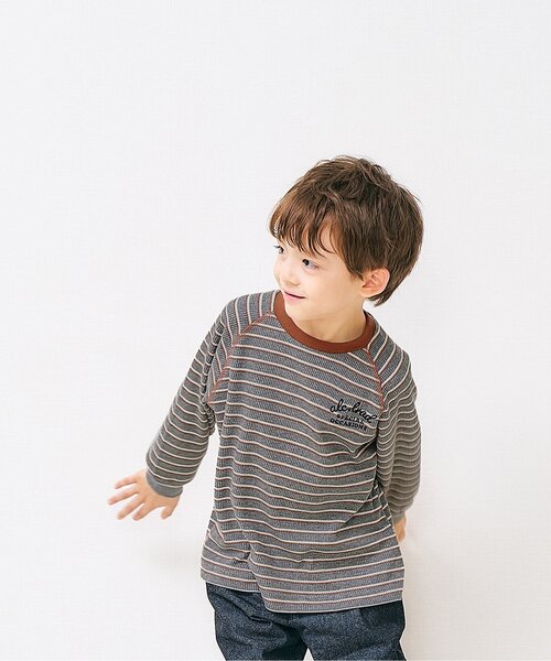 apres les cours(アプレレクール)の「ワンポイントロゴワッフルTシャツ(Tシャツ/カットソー・キッズ・その他2/ラベンダー/アイボリー/グレー・80/90/100/130/110/120)」の1枚目の写真