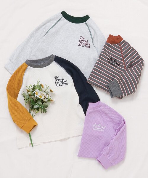 apres les cours(アプレレクール)の「ワンポイントロゴワッフルTシャツ(Tシャツ/カットソー・キッズ・その他2/ラベンダー/アイボリー/グレー・80/90/100/130/110/120)」の15枚目の写真