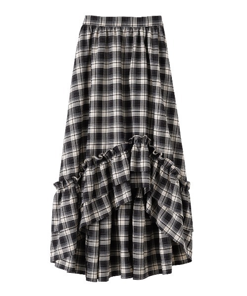 PEACH JOHN（ピーチジョン）の「ラッフルチェックフレアスカート（スカート・レディース・ブラック/ブラウン・ONE SIZE）」の18枚目の写真