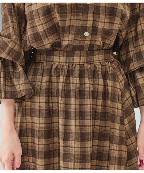 PEACH JOHN（ピーチジョン）の「ラッフルチェックフレアスカート（スカート・レディース・ブラック/ブラウン・ONE SIZE）」の15枚目の写真