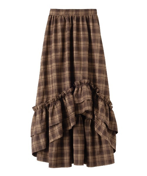 PEACH JOHN（ピーチジョン）の「ラッフルチェックフレアスカート（スカート・レディース・ブラック/ブラウン・ONE SIZE）」の20枚目の写真