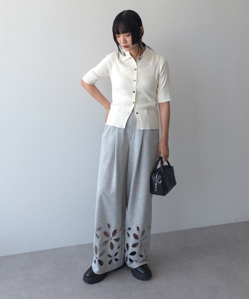 セール】ポロ襟5分袖リブニット（ニット/セーター）｜AnriettMusee