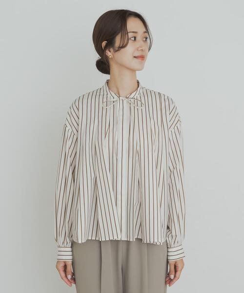 アーバンリサーチドアーズ ストライプリボンフレアブラウス 25SS 今期 ストライプリボンフレアブラウス（シャツ/ブラウス）｜URBAN